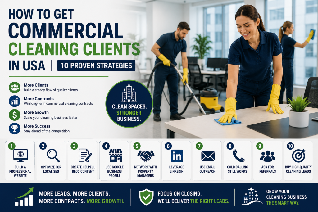 How to Get Commercial Cleaning Clients in USA (10 Proven Strategies)