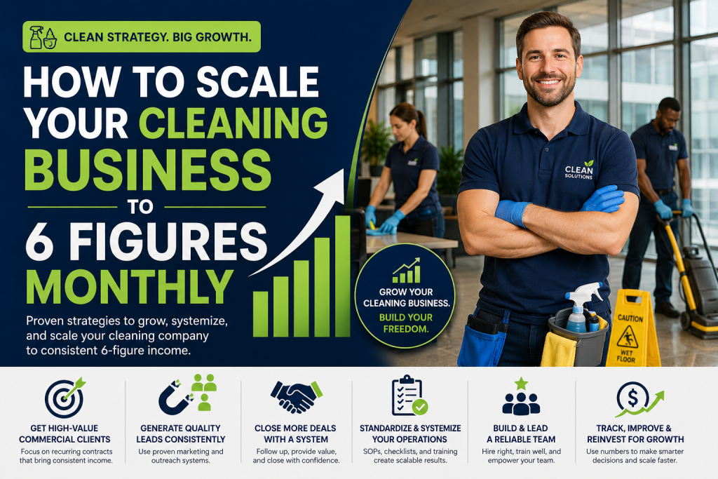 How to Scale Your Cleaning Business to 6 Figures Monthly (Step-by-Step Guide)