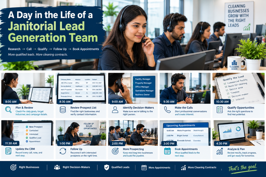 A Day in the Life of a Janitorial Lead Generation Team